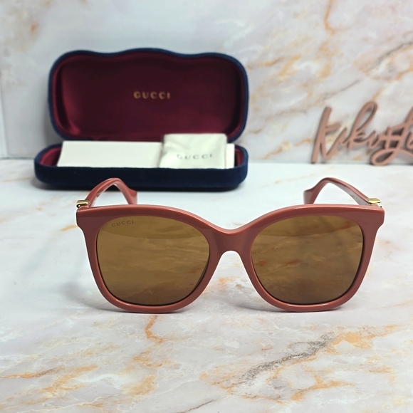 Gucci interlocking G square-frame sunglasses pink - Picture 1 of 16